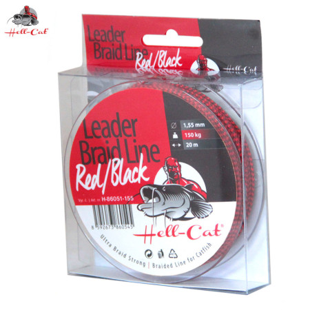 HELL-CAT Leader Braid Line Red/Black 20m nadväzcová šnúra