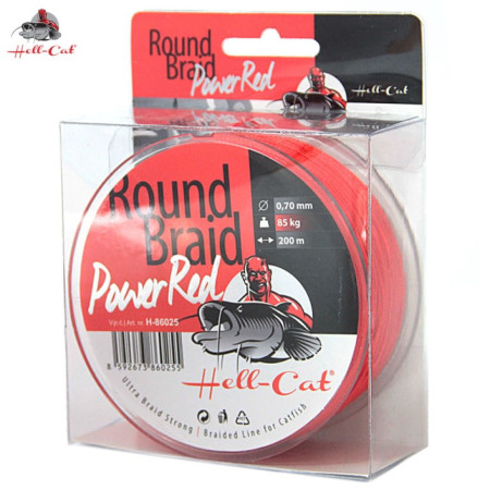 HELL-CAT Round Braid Power Red 200m šnúra