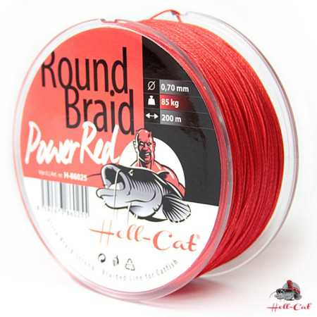 HELL-CAT Round Braid Power Red 200m šnúra