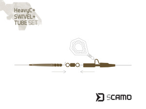 Set Delphin sCAMO HeavyC + Swivel + Tube / 5 setov