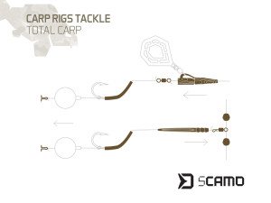 Set kaprárskych montáží Delphin sCAMO Total CARP / 10 setov